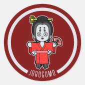 Spider Lady Jorogumo | Japanese Yokai Ronde Sticker (Voorkant)