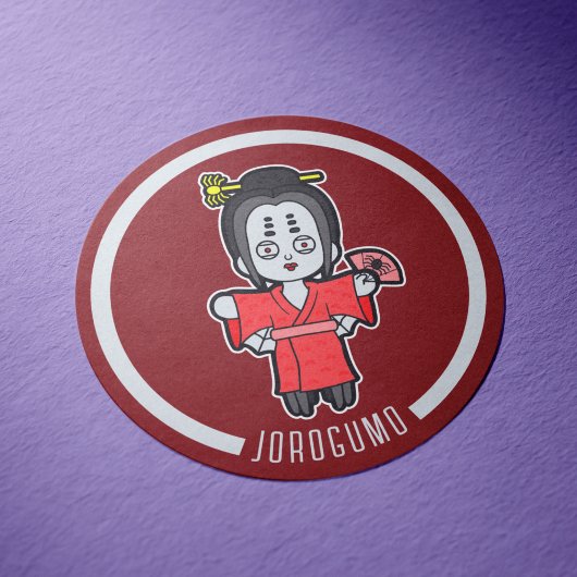 Spider Lady Jorogumo | Japanese Yokai Ronde Sticker