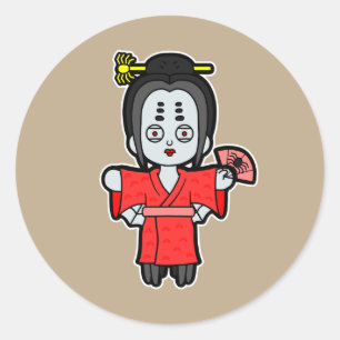 Spider Lady Jorogumo- Japans Yokai Ronde Sticker