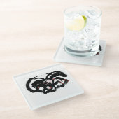 Spider latte joy glazen onderzetter (Schuin)