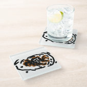 Spider Latte liefde Glazen Onderzetter (Schuin)