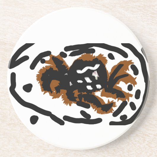 Spider Latte liefde Zandsteen Onderzetter (Voorkant)