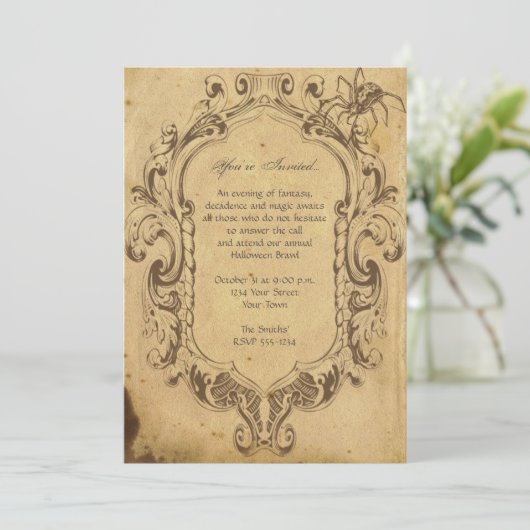  Spider Lijst Halloween Party Kaart (Staand voorkant)