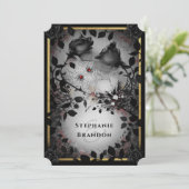 Spider Love Gothic Halloween Wedding Kaart (Staand voorkant)