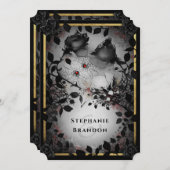 Spider Love Gothic Halloween Wedding Kaart (Voorkant / Achterkant)