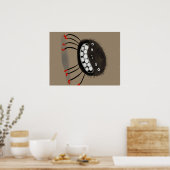 Spider Lovers Gift | Een glimlachend spinmonster Poster (Keuken)