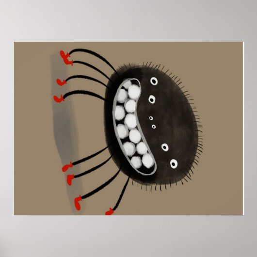 Spider Lovers Gift | Een glimlachend spinmonster Poster (Voorkant)