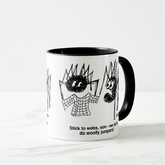 Spider Makes a Jumper Instead of a Web Mok (Voorkant rechts)