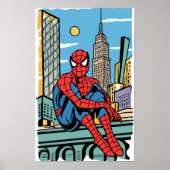 Spider-man auf Dach Poster (Voorkant)