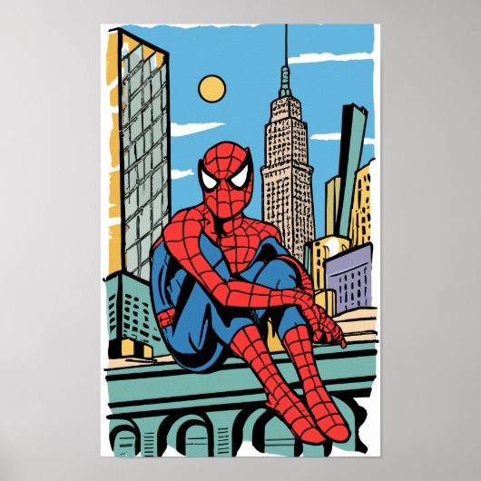 Spider-man auf Dach Poster (Voorkant)