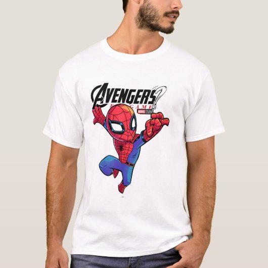 Spider-Man – Chibi Marvel Superhelden Kunst T-shirt (Voorkant)