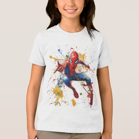 Spider man Tri-Blend shirt (Voorkant)