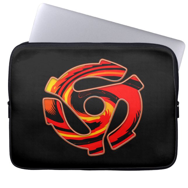 Spider met 45 rpm laptop sleeve (Voorkant)