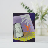 Spider met web- en RIP-teller Briefkaart (Staand voorkant)