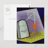 Spider met web- en RIP-teller Briefkaart (Voorkant / Achterkant)