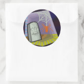 Spider met web- en RIP-teller Ronde Sticker (Tas)