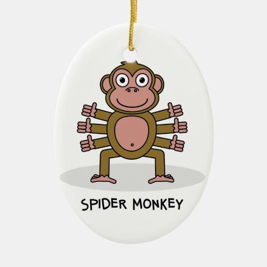 Spider Monkey Keramisch Ornament (Voorkant)