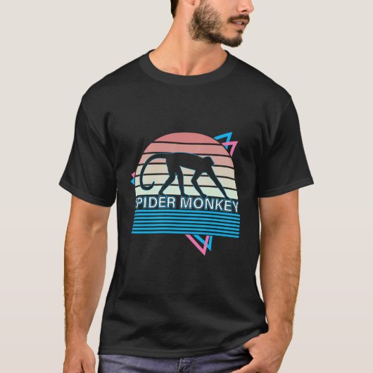 Spider Monkey Retro Bedreigde Aap T-shirt (Voorkant)