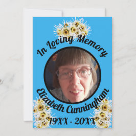 Spider Mums Photo Blue Memory Quote Memorial Kaart