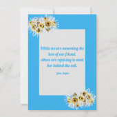 Spider Mums Photo Blue Memory Quote Memorial Kaart (Achterkant)