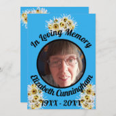 Spider Mums Photo Blue Memory Quote Memorial Kaart (Voorkant / Achterkant)