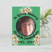 Spider Mums Photo Green Memory Quote Memorial Kaar (Staand voorkant)