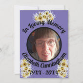 Spider Mums Photo Paars Memory Quote Memorial (Voorkant)