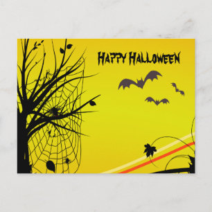 Spider on Web Halloween Briefkaart