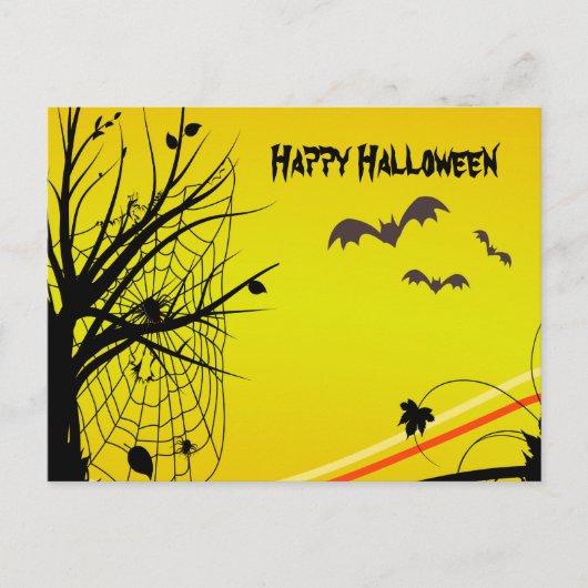 Spider on Web Halloween Briefkaart (Voorkant)