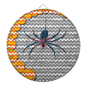 Spider op grijze Chevron Zigzag Pattern Dartbord