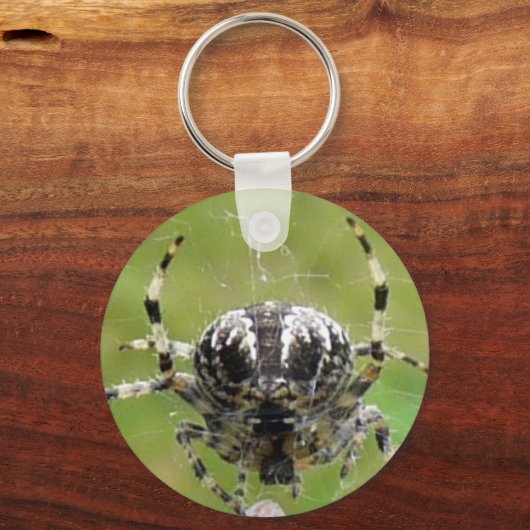 Spider op het werk Keyring Sleutelhanger (Voorkant)