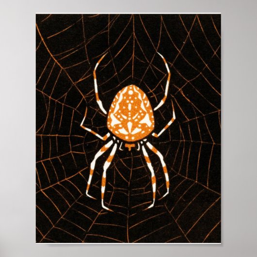Spider op internet door Julie de Graag Art Nouveau Poster (Voorkant)