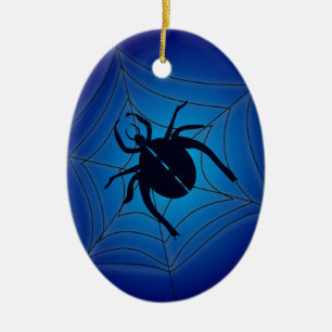 Spider op internet keramisch ornament