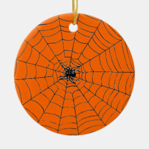 Spider op internet keramisch ornament