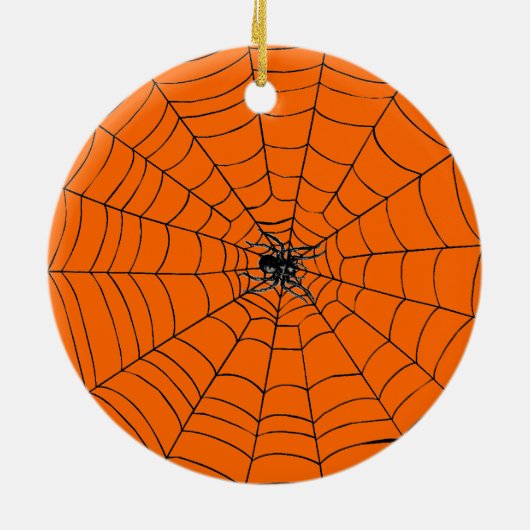 Spider op internet keramisch ornament (Achterkant)