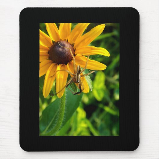 Spider op Sunflower Mousepad Muismat (Voorkant)