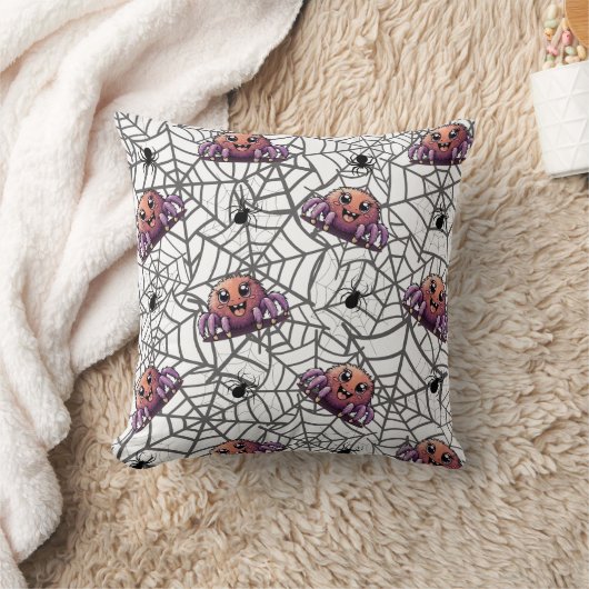 Spider Paarse print Kussen (Deken)
