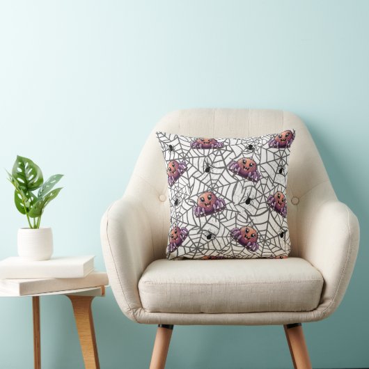 Spider Paarse print Kussen (Stoel)