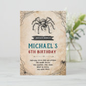 Spider party uitnodiging (Staand voorkant)