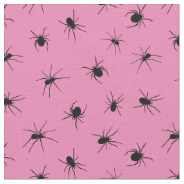 Spider Patroon Roze en Zwart Stof