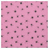 Spider Patroon Roze en Zwart Stof (Swatch)