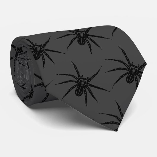 Spider Pattern | STROPDAS | Kool en zwart (Opgerold)