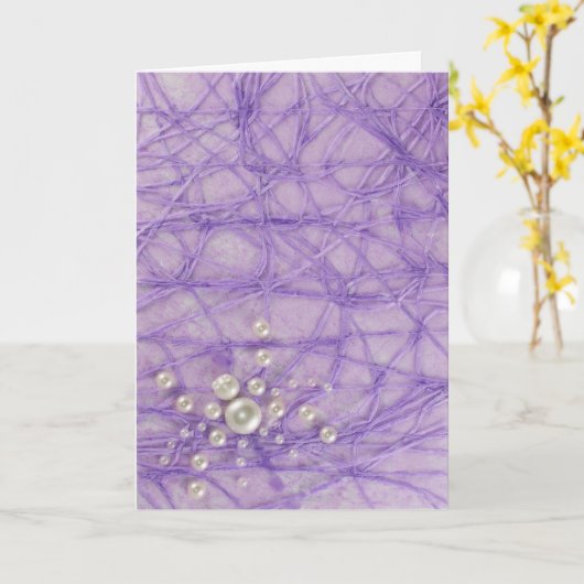 Spider personaliseren met Paarse parels abstract Kaart (Gele Bloem)