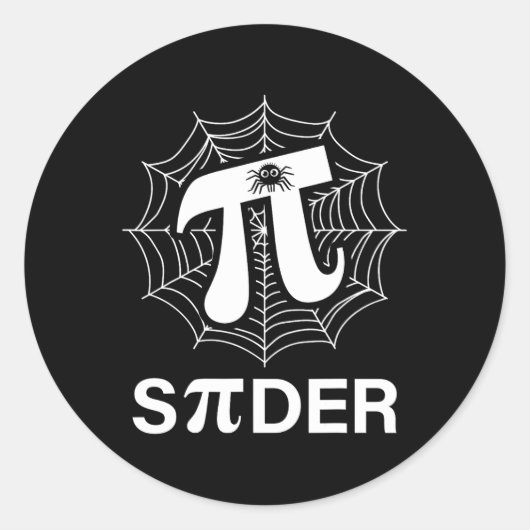 Spider Pi Spider Wetenschap Wiskunde Docent Funny Ronde Sticker (Voorkant)