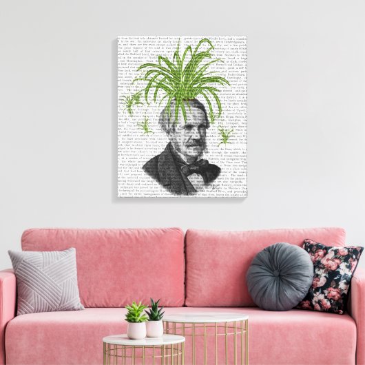 Spider Plant Head Canvas Afdruk (Insitu (Woonkamer))