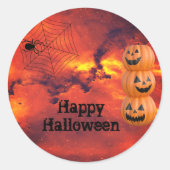 Spider Pumpkins Halloween Classic Round Sticker (Voorkant)
