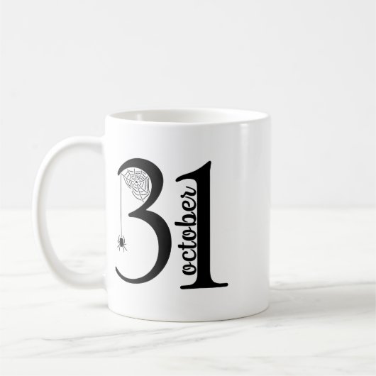 Spider Retro Spooky 31 Halloween Oktober 31st Hall Koffiemok (Links)