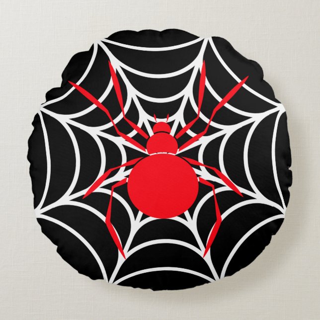 Spider’s Lair Accent Round Pillow Rond Kussen (Voorkant)