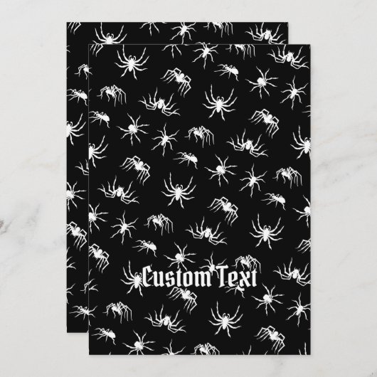 Spider Silhouettes Patroonuitnodiging Kaart (Voorkant / Achterkant)