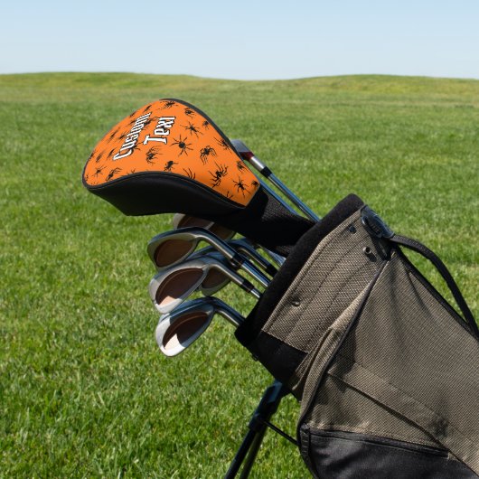 Spider Silhouettes Pattern Golf Head Hoesje Golfheadcover (Insitu)